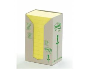 Post-it Green Line 38x50mm gul (24) Resirkulert papir 